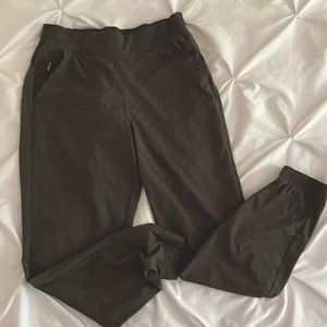 Athleta jogger pants Brooklyn textured stone metal zippers M 8